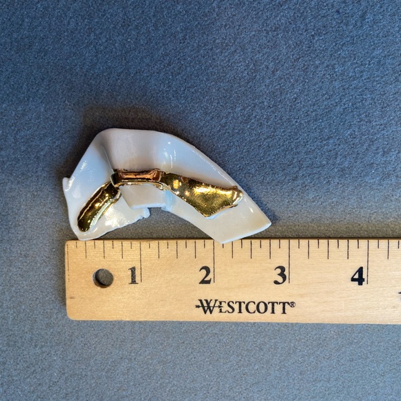 Georgina Holt Porcelain Brooch‎ Pin, Abstract shape, Vintage, Unique, Rare - Picture 3 of 6